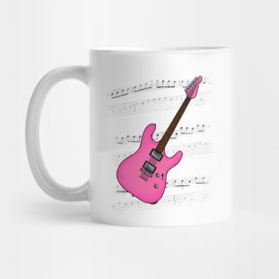 Guitar Tab Electric Guitarist Music Notation Musician (Pink) Mug